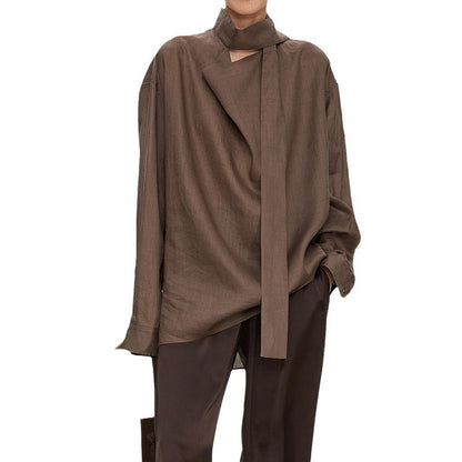 Damen Schulterfreie Bluse Raffinierter Kragen Norvielle