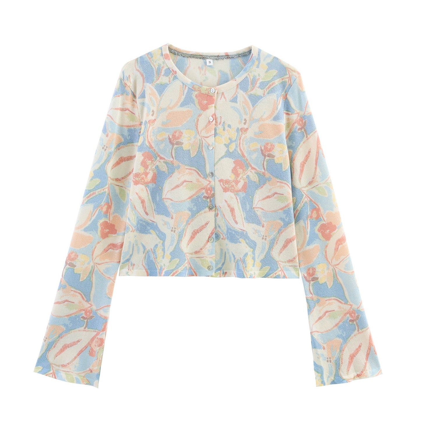 Damen Baumwollcardigan Floralmuster Norvielle
