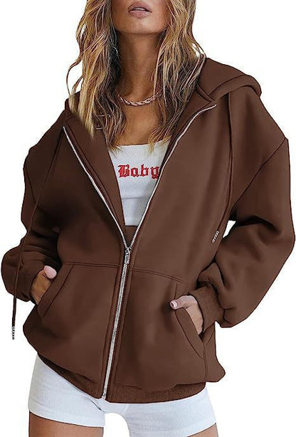 Damen Oversized Kapuzenjacke mit Taschen Norvielle