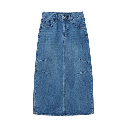 Damen Denimrock Lang modische Taschen