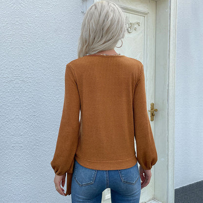 Damen Wickelbluse Langer Ärmel Dekorativer Gürtel Norvielle