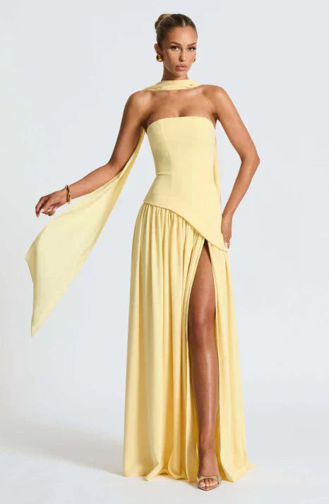 Damen Trägerloses Maxikleid