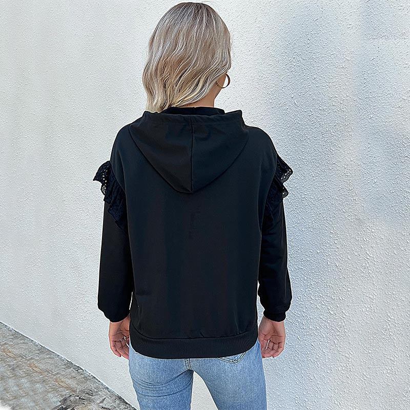 Damen Kapuzenpullover Rüschendetails Elegant Norvielle