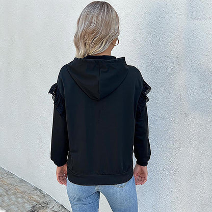Damen Kapuzenpullover Rüschendetails Elegant Norvielle