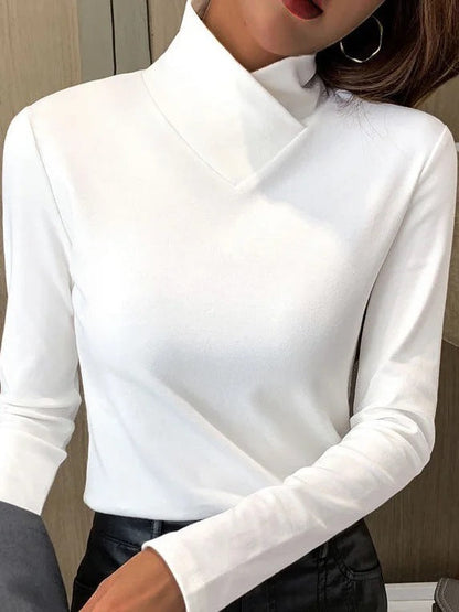 Norvielle Damen Rollkragenpullover Elegantes Design Hocher Kragen