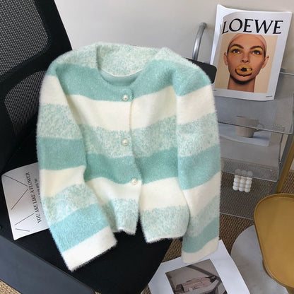 Damen Strickjacke Perlknöpfe Norvielle Kuschelig