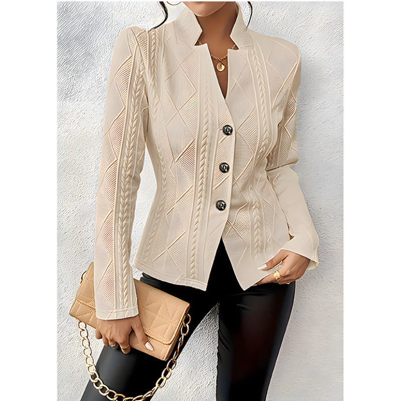 Damen Strickjacke Knopfverschluss Norvielle
