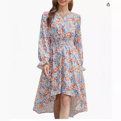 Damen Blumenmusterkleid