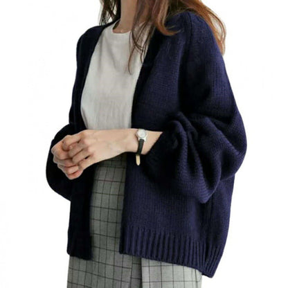 Damen Strickjacke Weite Ärmel Offener Schnitt Norvielle