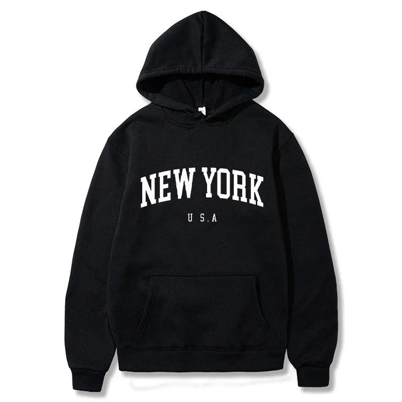 Damen Kapuzenpullover New York Print Bequem Norvielle - Norvielle