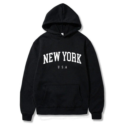 Damen Kapuzenpullover New York Print Bequem Norvielle - Norvielle
