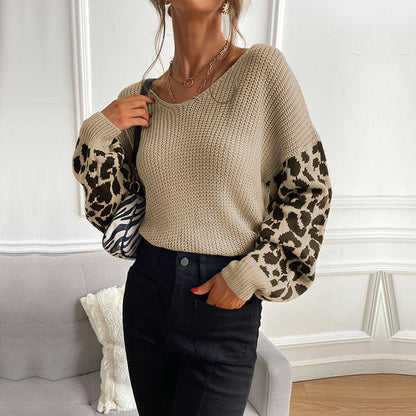 Damen Strickpullover mit Tiermuster Ärmel Norvielle