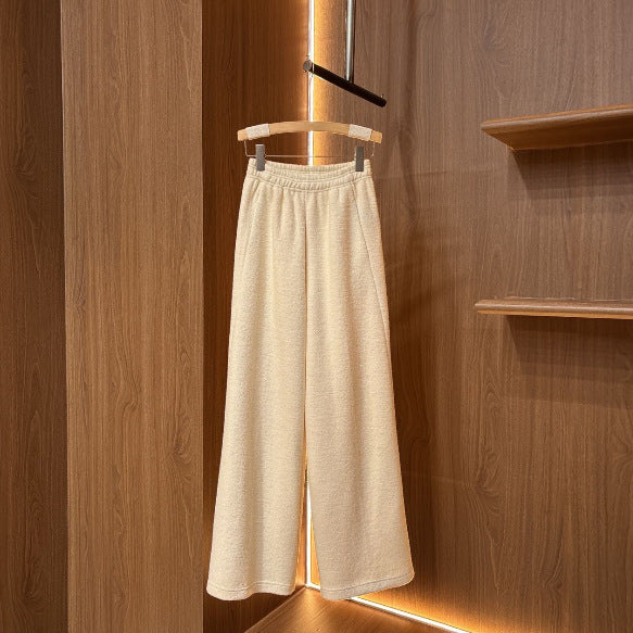 Damen Weite Stoffhose Elastischer Bund
