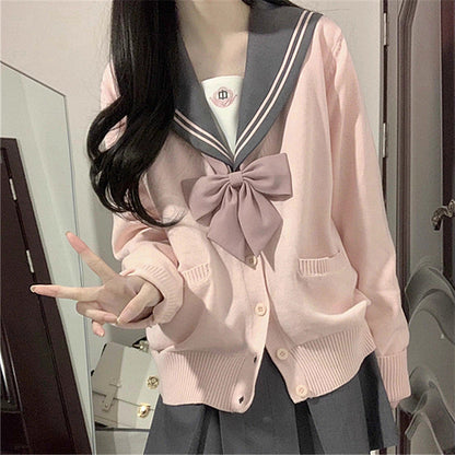Damen Cardigan Großer Kragen Schleifen Detail Beige