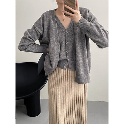 Damen Cardigan V-Ausschnitt Strick Norvielle