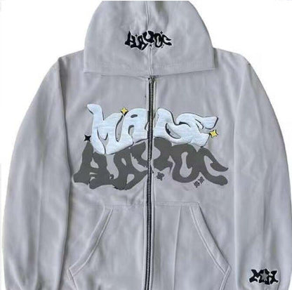 Damen Sportjacke Graffiti-Style Grau