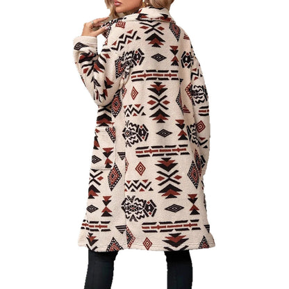 Damen Langarmjacke Geometrisches Muster Norvielle