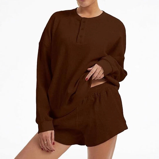Damen Oversized Pullover Shorts Set Norvielle