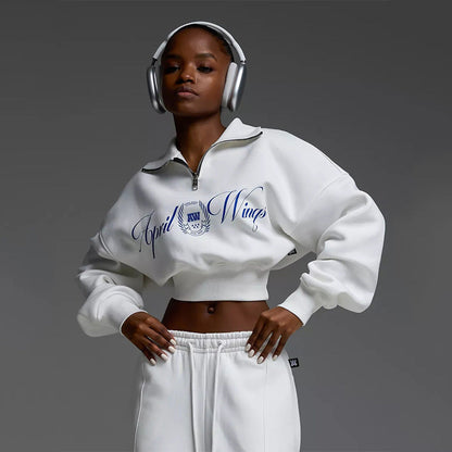Damen Sportset Cropped Sweatshirt und Jogginghose Norvielle