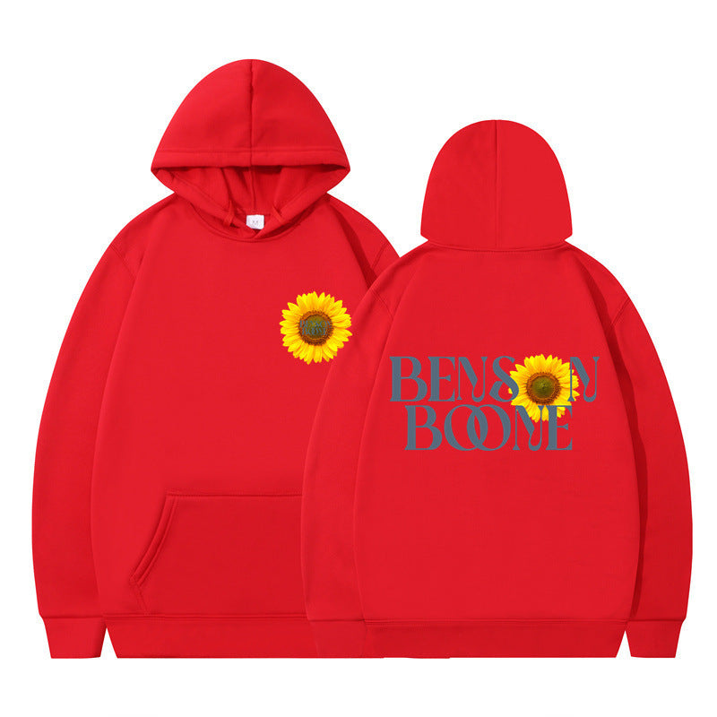 Damen Kapuzenpullover Sonnenblumenmotiv Bequem