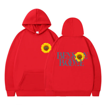 Damen Kapuzenpullover Sonnenblumenmotiv Bequem