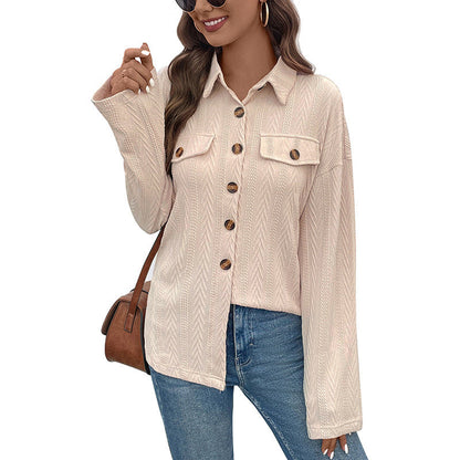Damen Strukturierte Hemdjacke