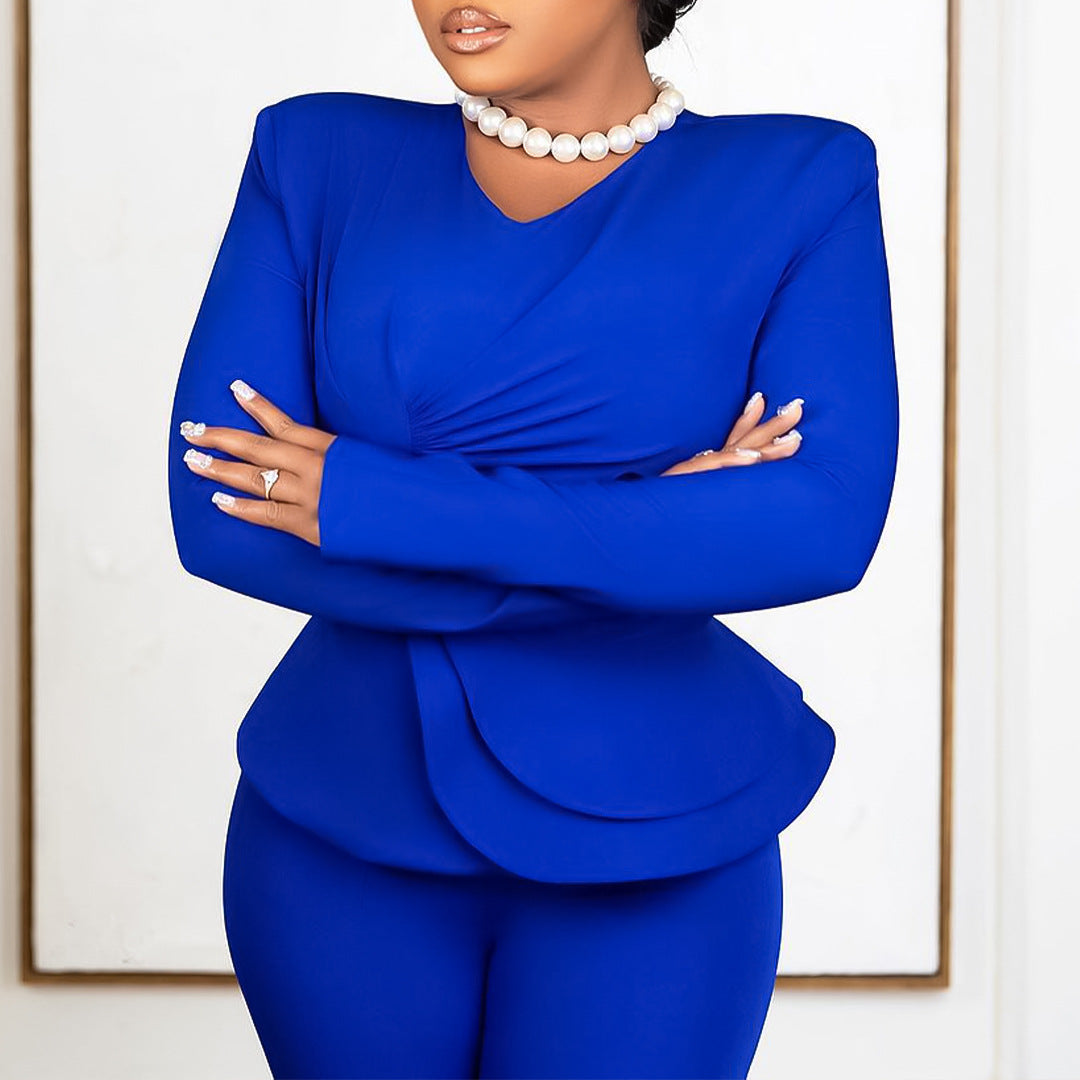 Damen Jumpsuit Peplum Langärmlig Elegant Norvielle