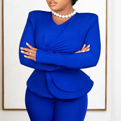 Damen Jumpsuit Peplum Langärmlig Elegant Norvielle