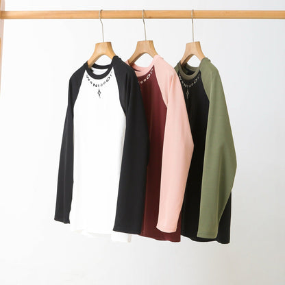 Damen Sport Langarmshirt Raglanärmel Baumwolle