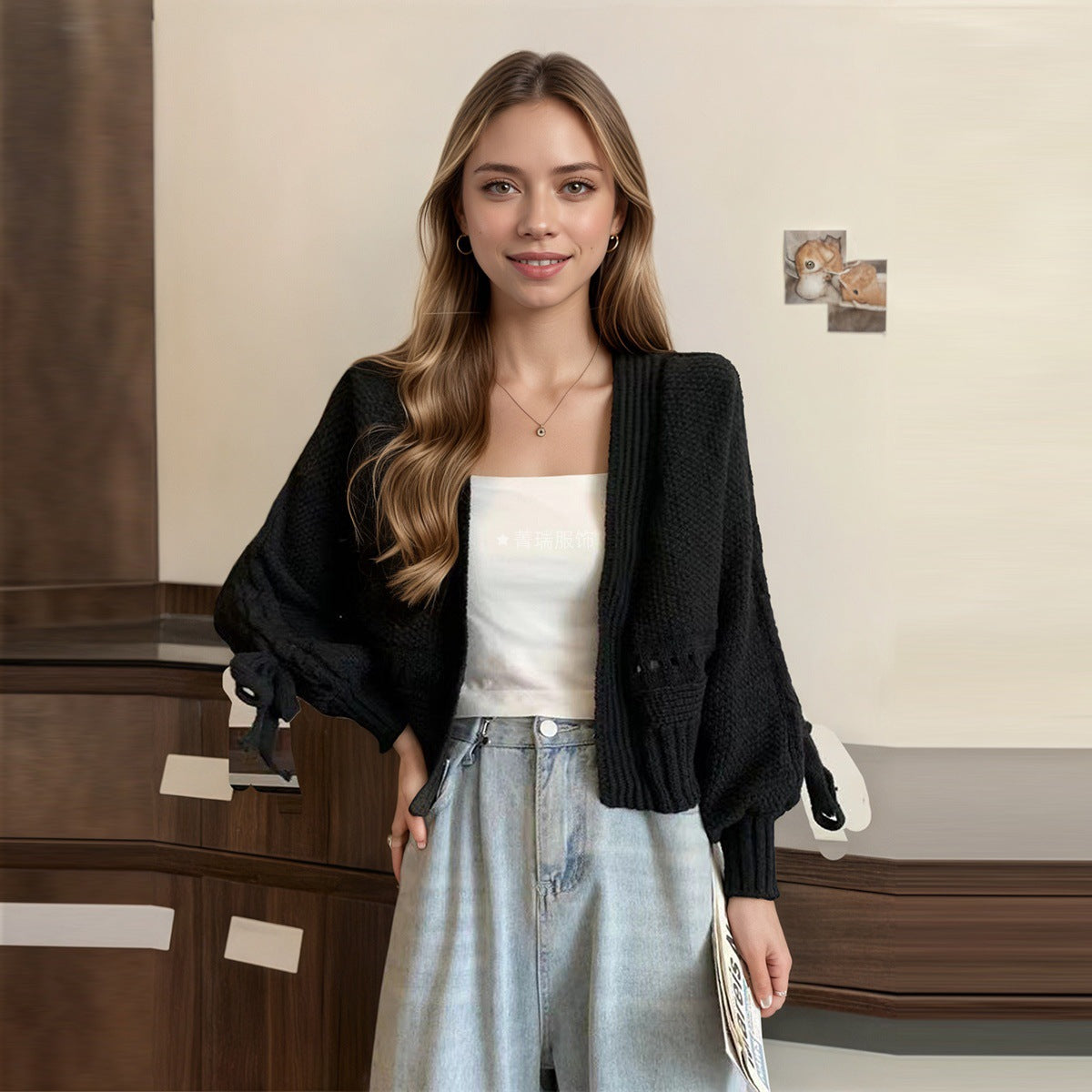Damen Strickcardigan Lässiger Schnitt Norvielle