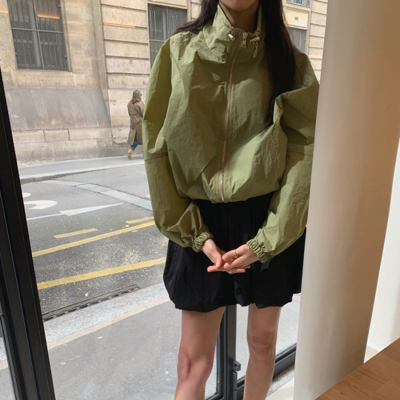Damen Windjacke Leicht Voluminöse Ärmel Norvielle