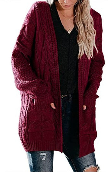 Damen Cardigan Grobstrick Strukturiert