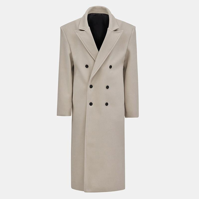 Damen Doppelreiher Wollmantel Elegantes Design