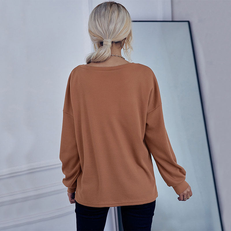 Damen Pullover mit Knöpfen und Struktur Norvielle