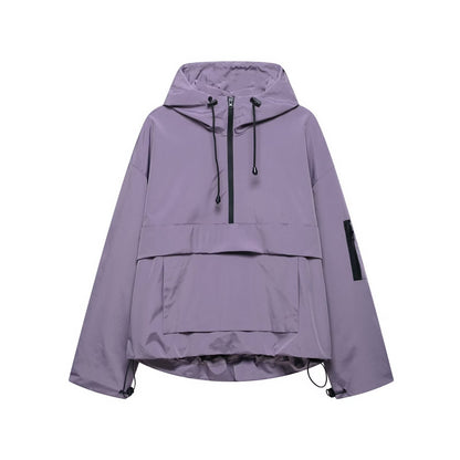 Damen Windjacke Verstellbares Kapuzenjacke Funktionsjacke Mit