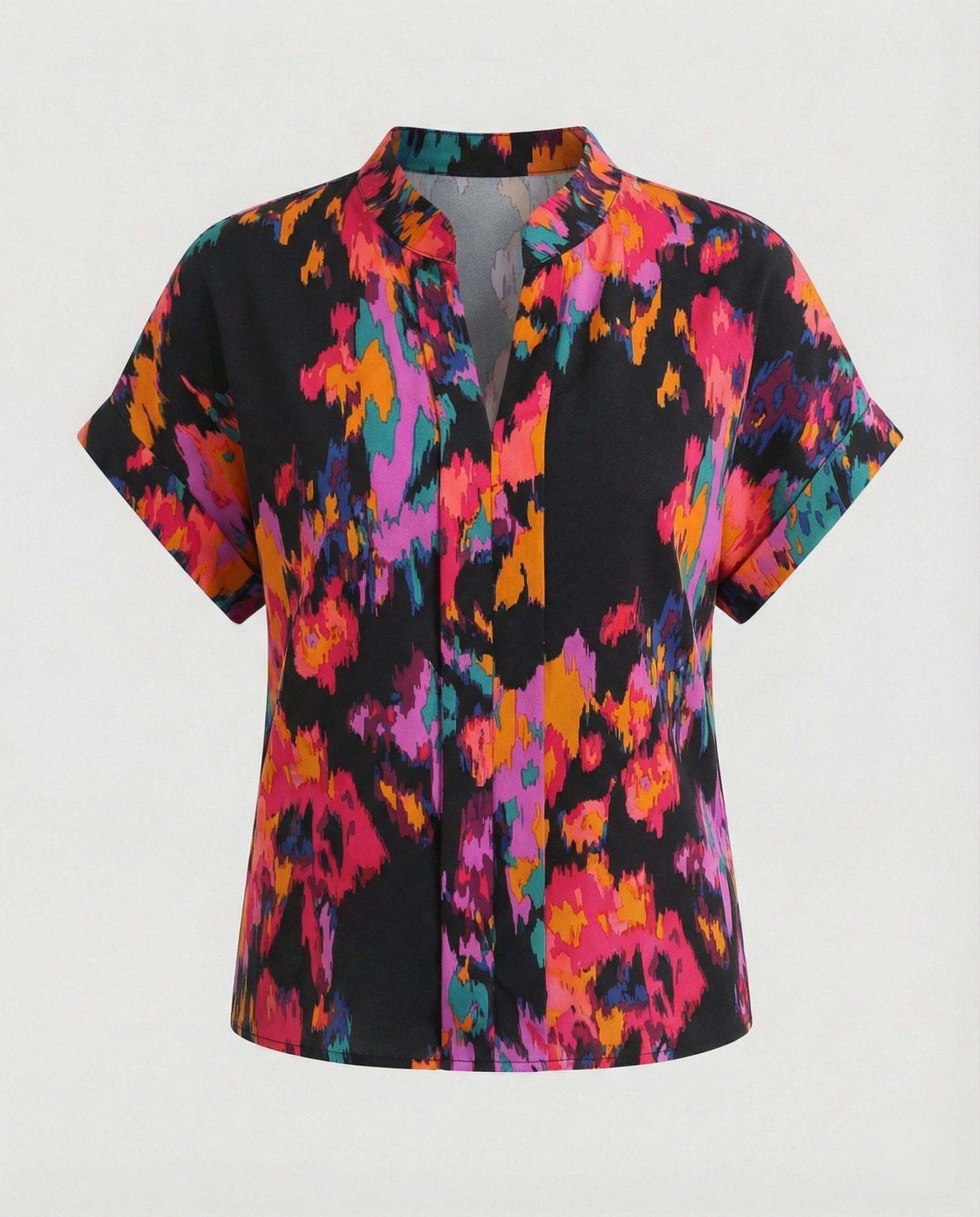 Damen Bluse Floralmuster Luftige Ärmel