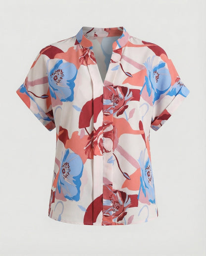 Damen Bluse Floralmuster Luftige Ärmel