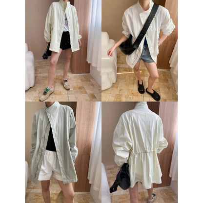 Damen Übergangsjacke Hohler Kragen Praktische Taschen Norvielle