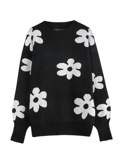 Damen Pullover Florales Design Lässiger Schnitt
