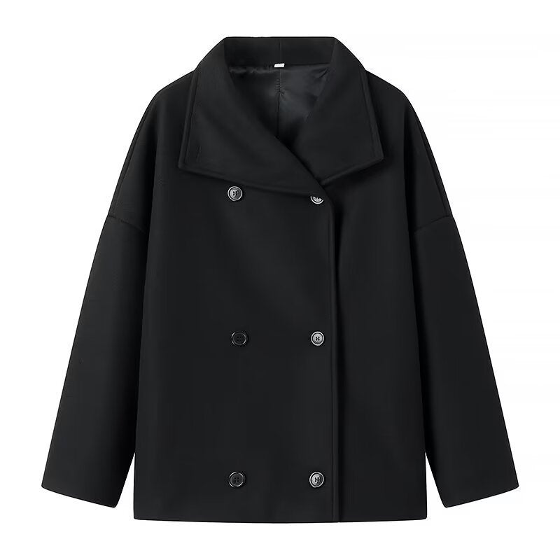 Damen Übergangsjacke Lässiger Schnitt Doppelknopf Beige - Norvielle