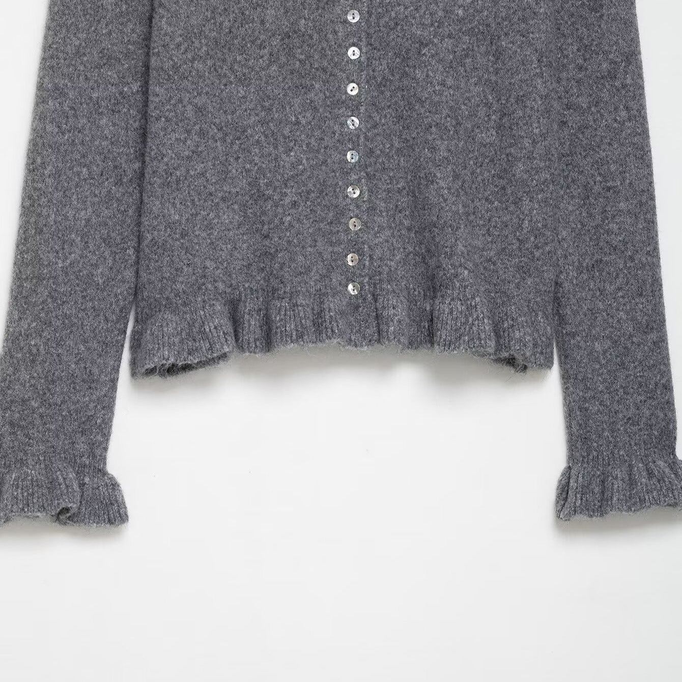 Damen Strickjacke Mit Kragen Dekorativer Knopfverschluss Norvielle