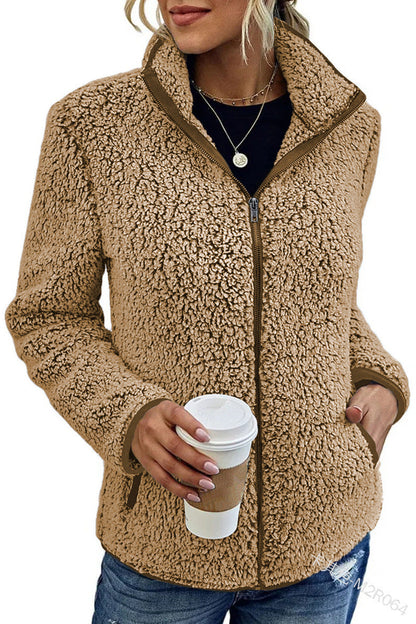 Damen Fleecejacke Weich Hochkragen Norvielle
