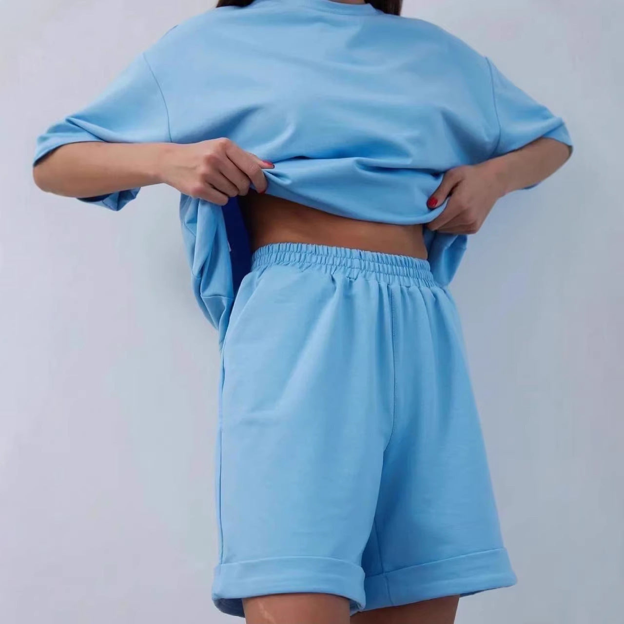 Damen Lounge-Set Oversized T-Shirt und Shorts