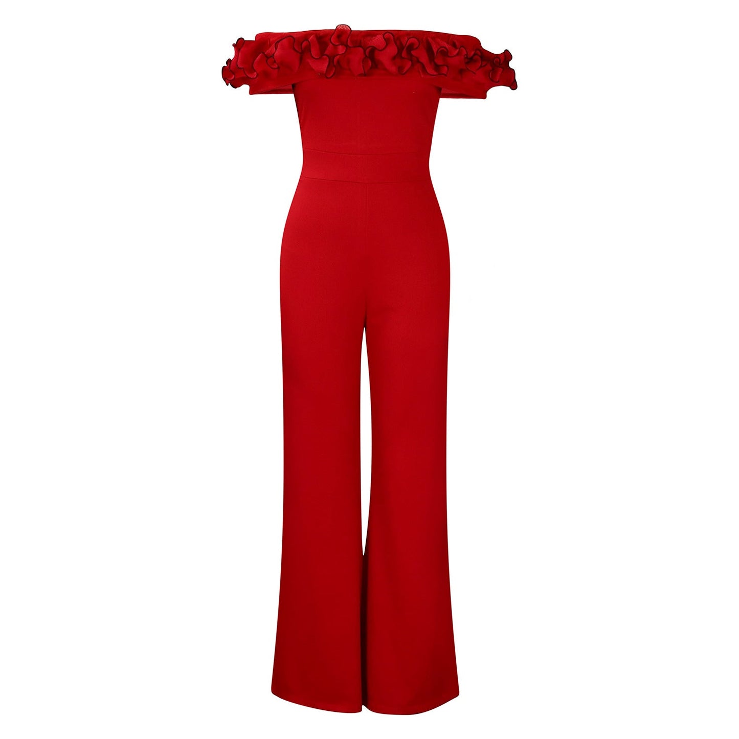 Damen Jumpsuit Voluminöser Rüschenkragen Eleganter Schnitt Norvielle