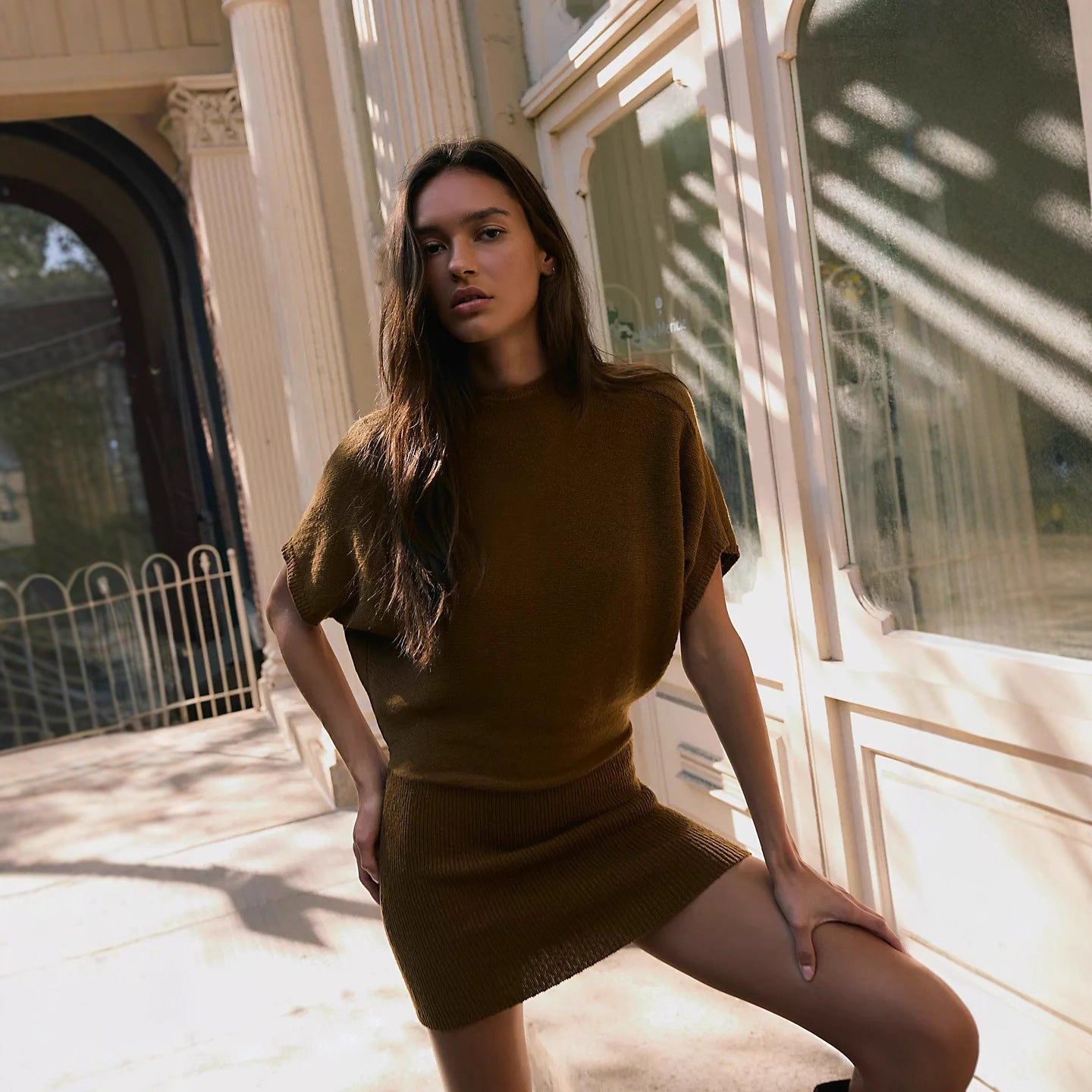 Damen Strickkleid Lässig Figurbetonend Rock Norvielle - Norvielle