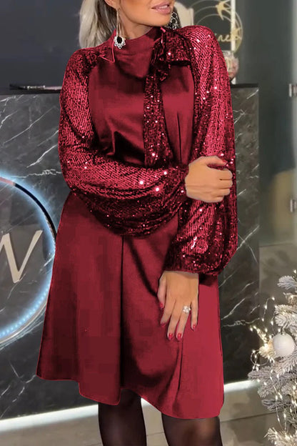 Damen Cocktailkleid Paillettenbesatz Festlicher Schnitt Norvielle