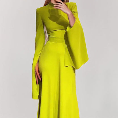 Damen Maxikleid Schulterfrei Glockenärmel Elegantes Design Norvielle