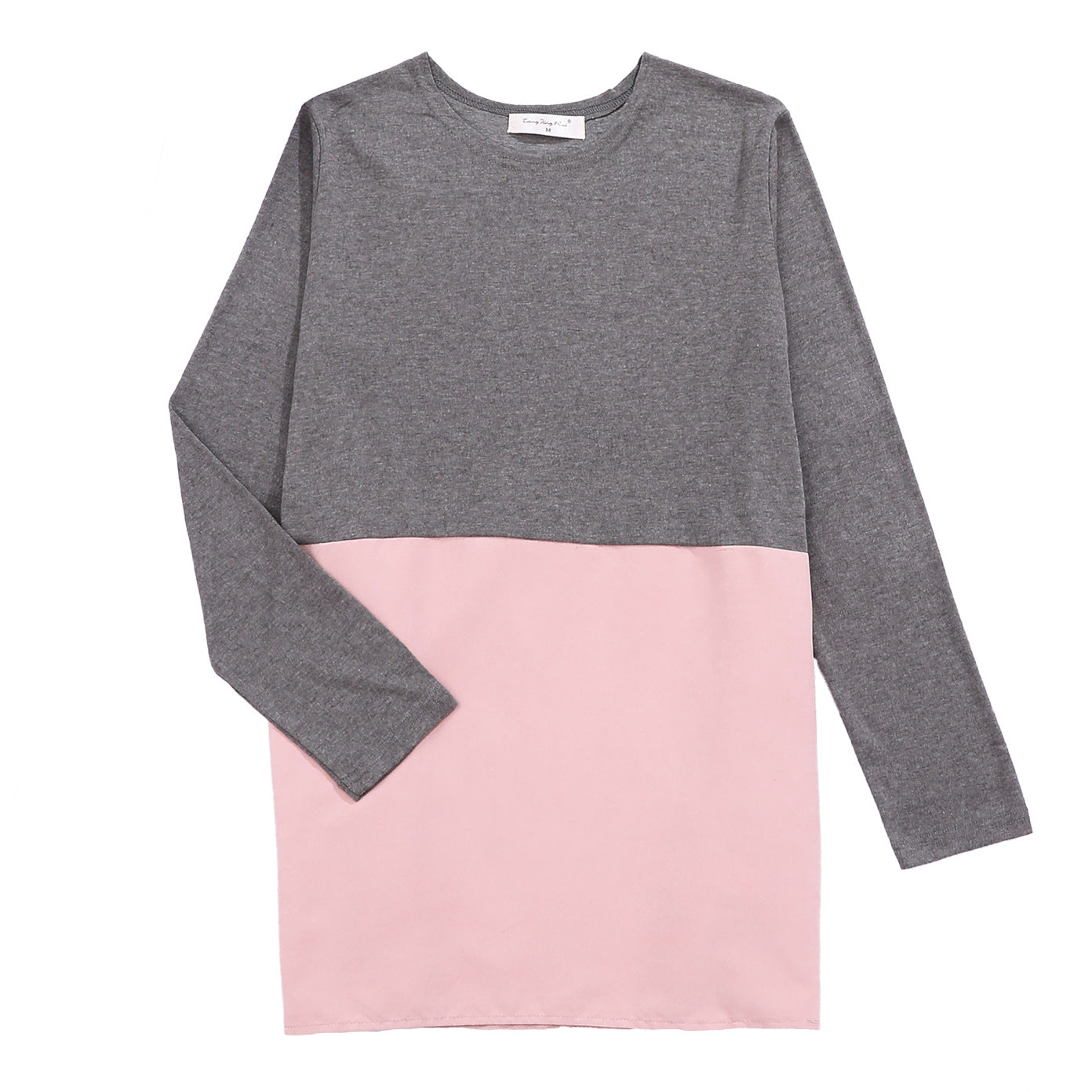 Damen Langarmshirt Farbblockdesign Baumwolle Norvielle