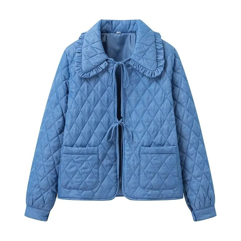 Damen Steppjacke Voluminöser Kragen Praktische Taschen Norvielle - Norvielle