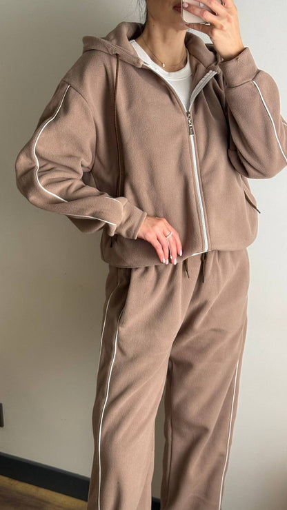 Damen Fleece-Jogginganzug mit Reißverschluss